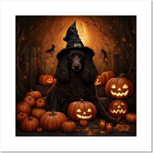 Irish Water Spaniel Halloween Posters and Art